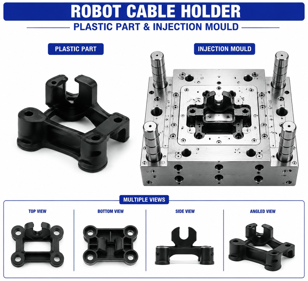 Robot Plastic Cable Holder Mould and Moulding Services